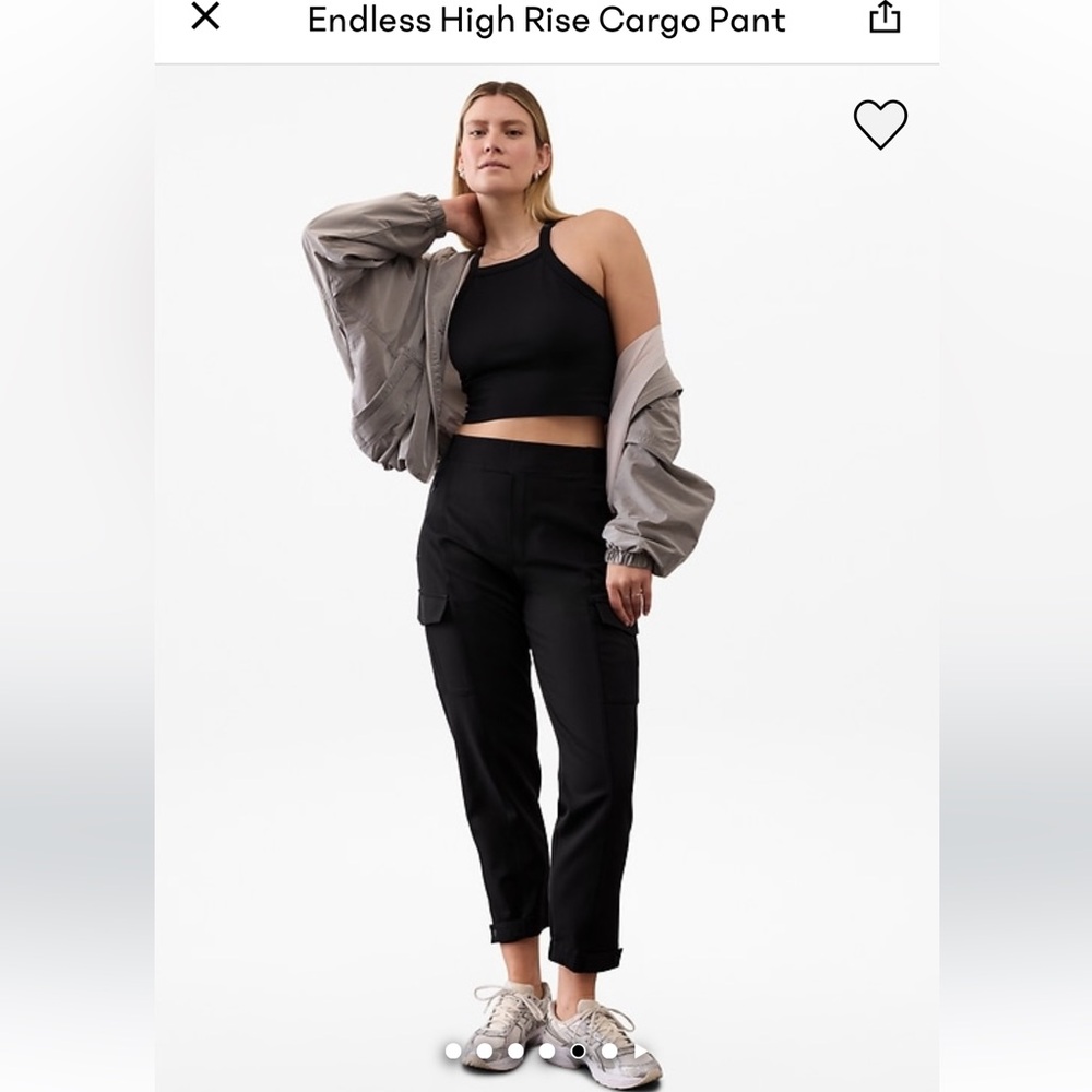 Athleta black Endless Cargo Pocket Athleisure Jogger Pants Sz 16 tall #467187